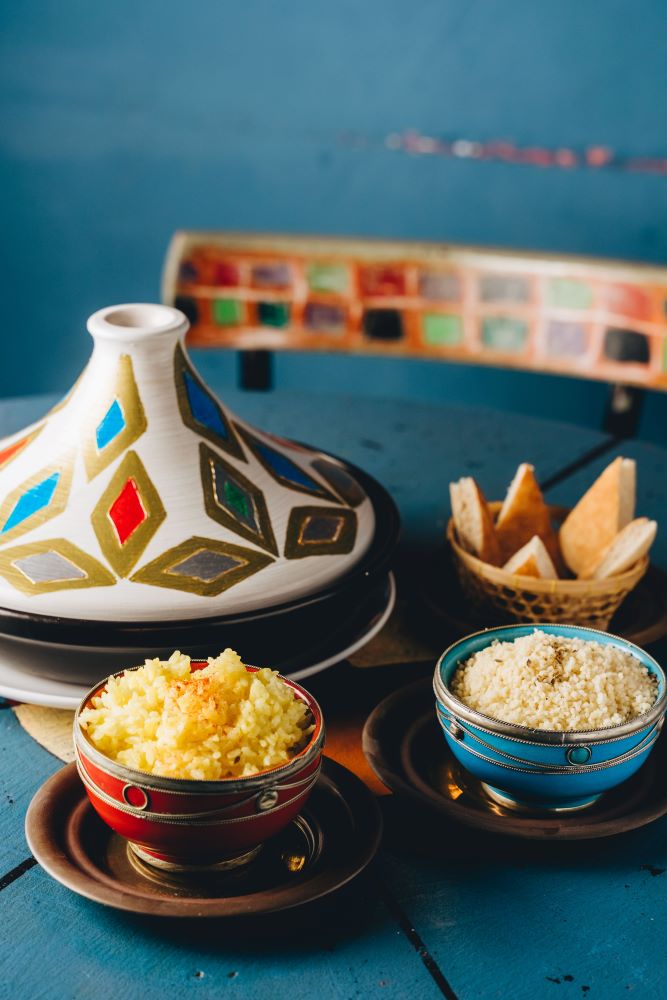 Saffron rice and pita at Tajin