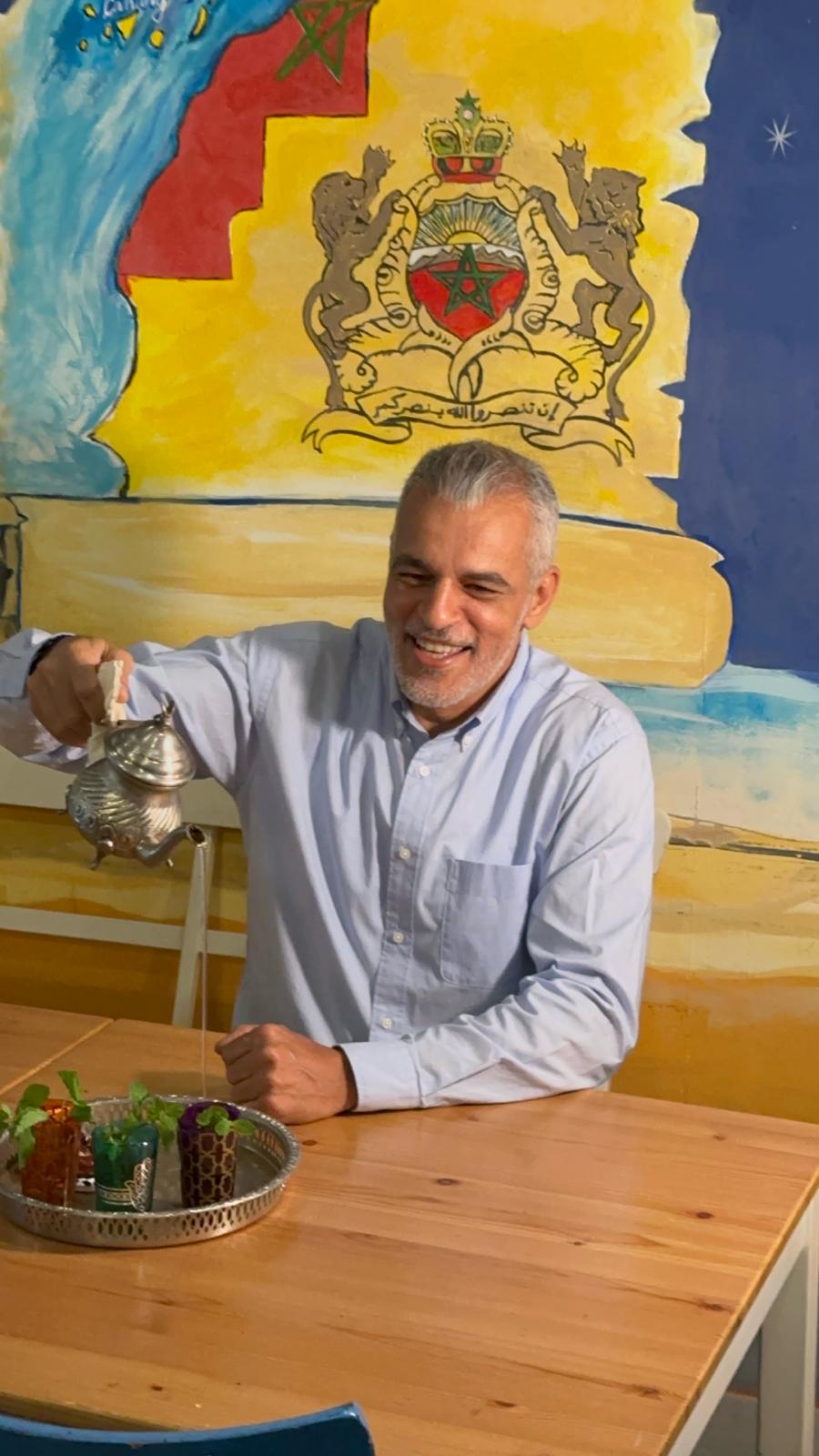 Hicham Samh inside the restaurant